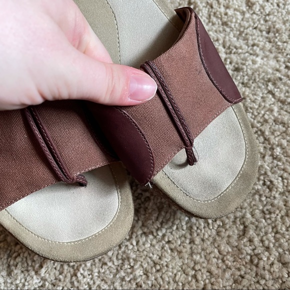 Merrell Dark Spice Sundial Wedge Sandals Size 10 Summer Casual Slip On Flip Flop - Picture 2 of 15